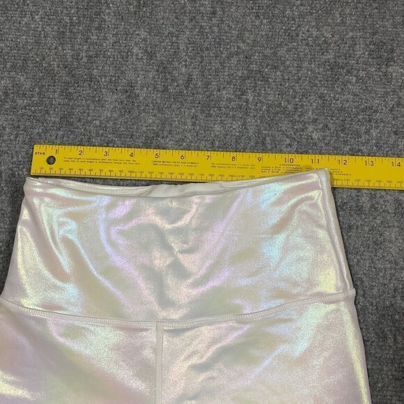 Zyia Luxe Leggings Womens Small White Unicorn Iridescent Gym Yoga Athletic 7/8 - Picture 2 of 9